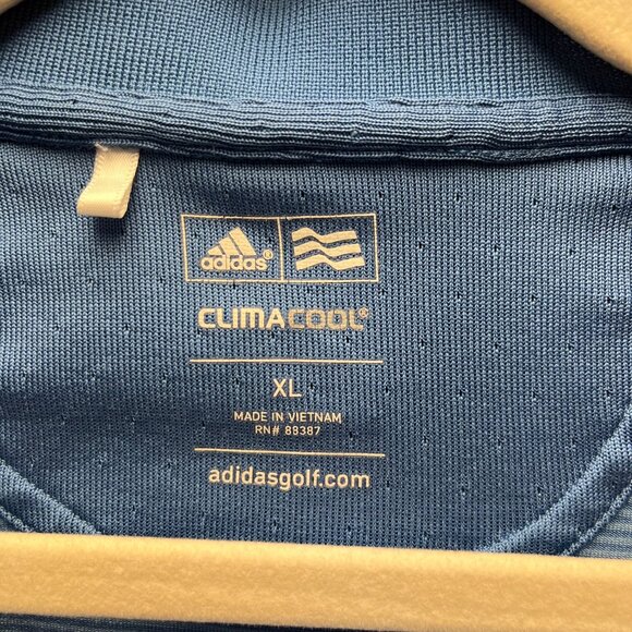 Adidas Women's Golf Climacool Collared Short Sleeve Striped Blue Polo Size XL - Picture 5 of 13